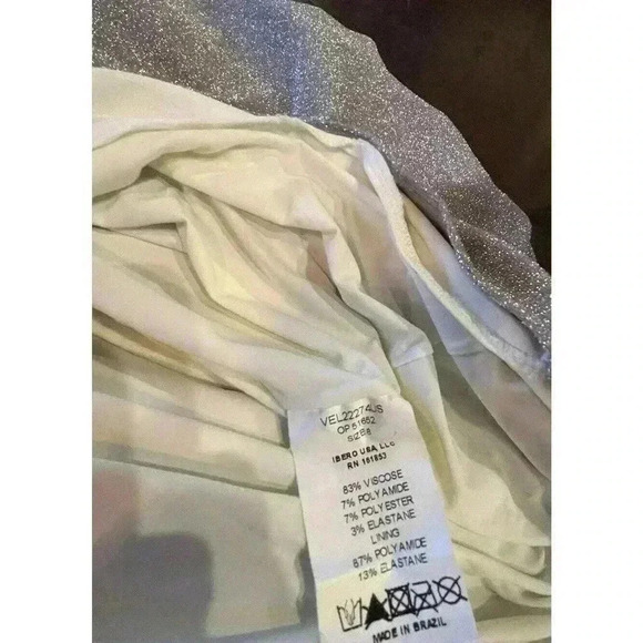 PATBO Cut-Out Lurex Maxi Dress 8 NWT Silver Sparkle Gown Shimmering Strappy $695 - Picture 14 of 14